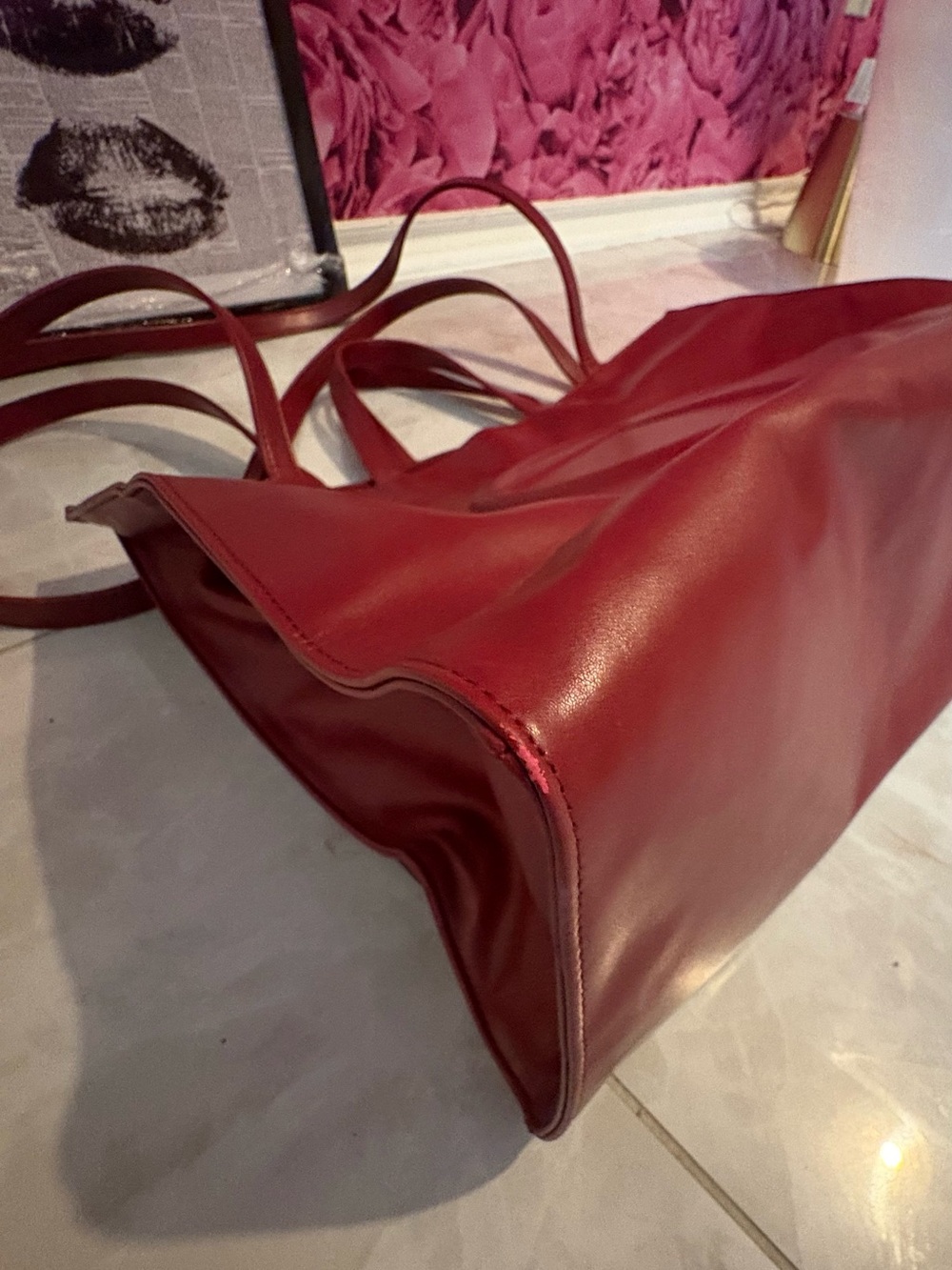 Telfar Burgundy Tote Bag - Picture 11 of 12